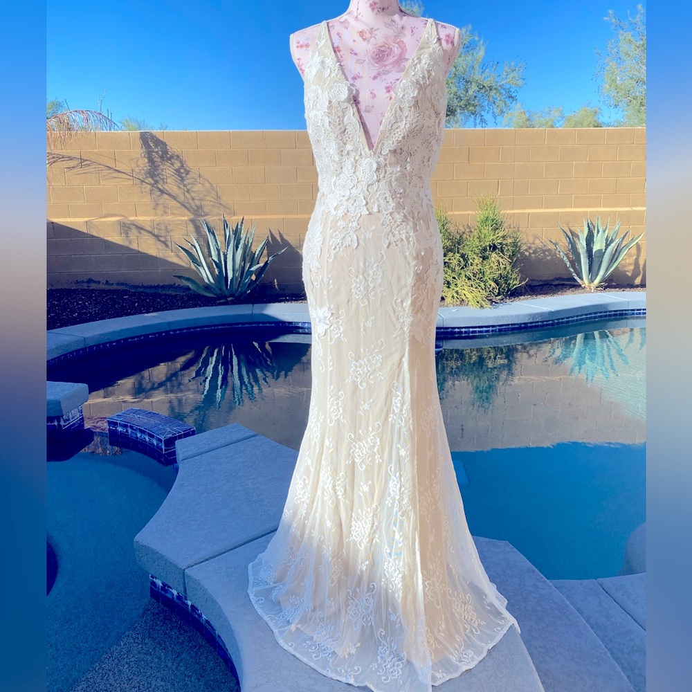 White lace gown